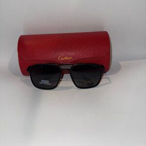 Cartier - Aviator - Metal Platinum Polarized Grey - Santos de Cartier - Sunglass